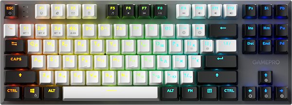 Фото - Клавиатура беспроводная игровая GamePro Genesis Joker Pro 87% Wireless/Bluetooth/USB Gray (MK124G Pro)