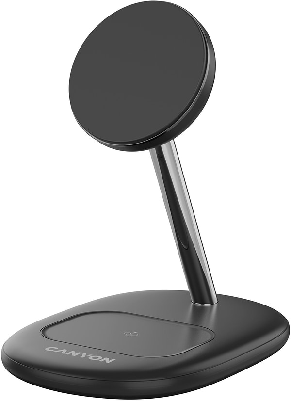 Фото - Бездротовий зарядний пристрій Canyon WCS-205 15W Qi2 2in1 без адаптера Black (CNS-WCS205BW/A) Фото - Бездротовий зарядний пристрій Canyon WCS-205 15W Qi2 2in1 без адаптера Black (CNS-WCS205BW/A)