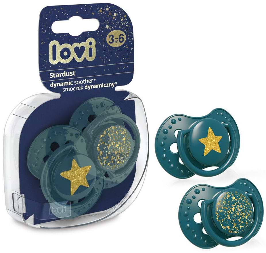 Симетрична пустушка Lovi Stardust 3-6 міс 2 шт. зелена (22/893_green) - Фото 1