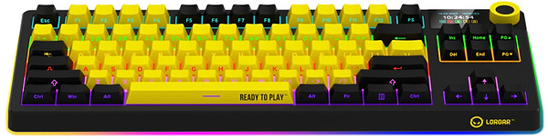 Фото - Клавиатура беспроводная игровая Lorgar KBP70TKLW Wireless TKL Mechanical Pro Black-Yellow (LRG-KBP70TKLW-YL-US)