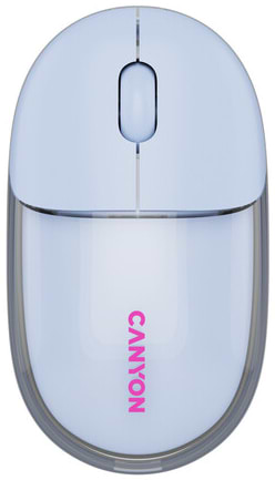 Миша бездротова Canyon OnClick 24 Dual-mode Silent Transparent/Blue (CNS-CMSW24BL) - Фото 1