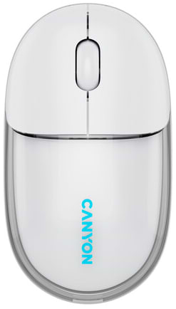 Миша бездротова Canyon OnClick 24 Dual-mode Silent Transparent/White (CNS-CMSW24W) - Фото 1