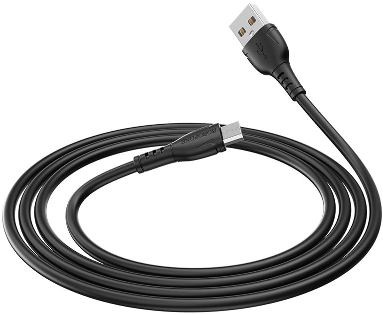 Кабель синхронізації даних BOROFONE BX51 Triumph Micro-USB 1m 2.4A Black (6931474743916) - Фото 1