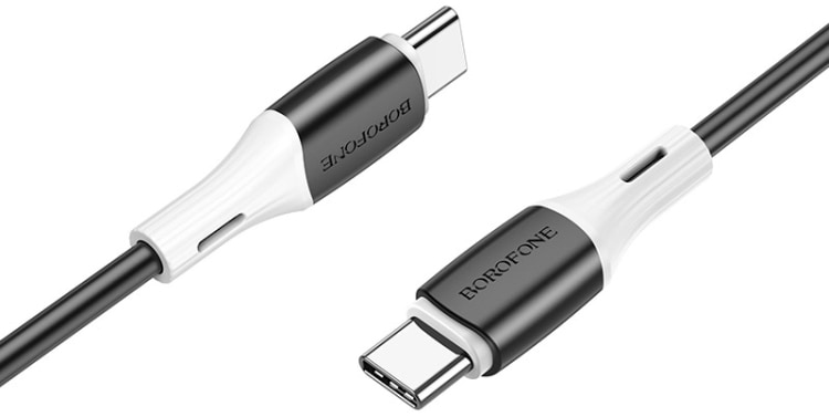 Кабель синхронізації даних BOROFONE BX79 Type-C to Type-C 3A,60W 1m Black (6974443384802)