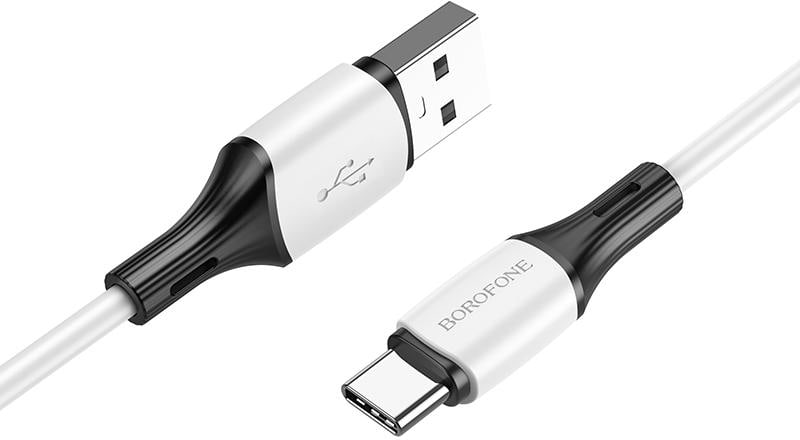 Кабель синхронізації даних BOROFONE BX79 USB to Type-C 3A, 1m White (6974443384796)