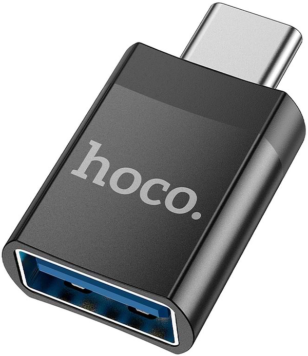 Фото - Переходник HOCO UA17 Type-C male to USB female USB3.0 adapter Black (6931474762016)