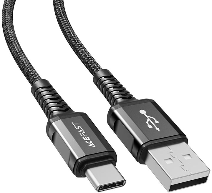 Кабель AceFast C1-04 USB to Type-C 3A, 1.2m Black (6974316280545)