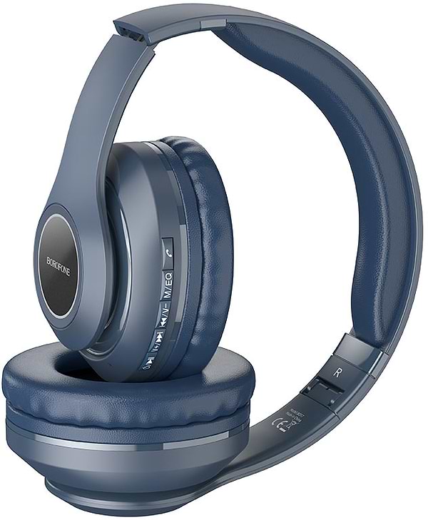 Фото - Наушники накладные беспроводные BOROFONE BO17 Dark Blue (6974443384284)