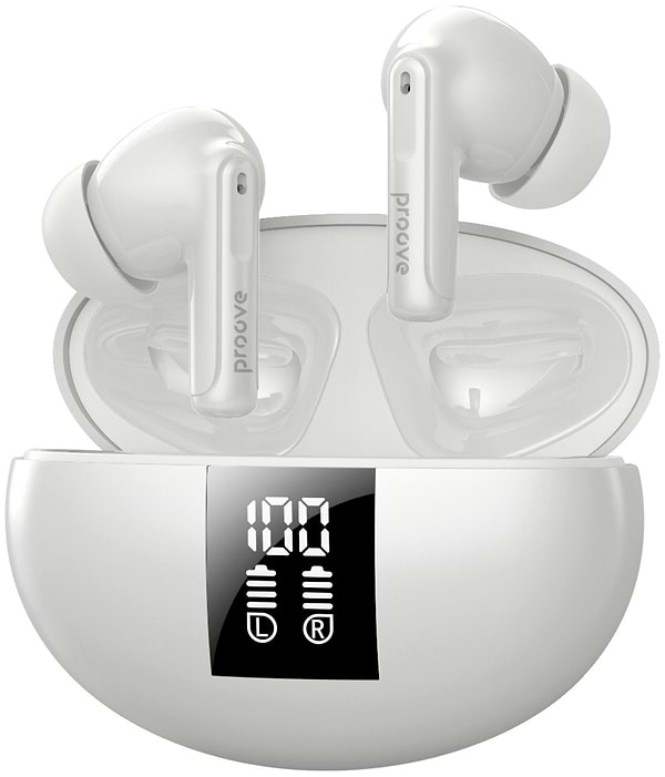 Фото - Наушники вкладыши беспроводные TWS Proove Thunder Buds SE TWS with ANC (APP) White (TWTBSE01AP02)