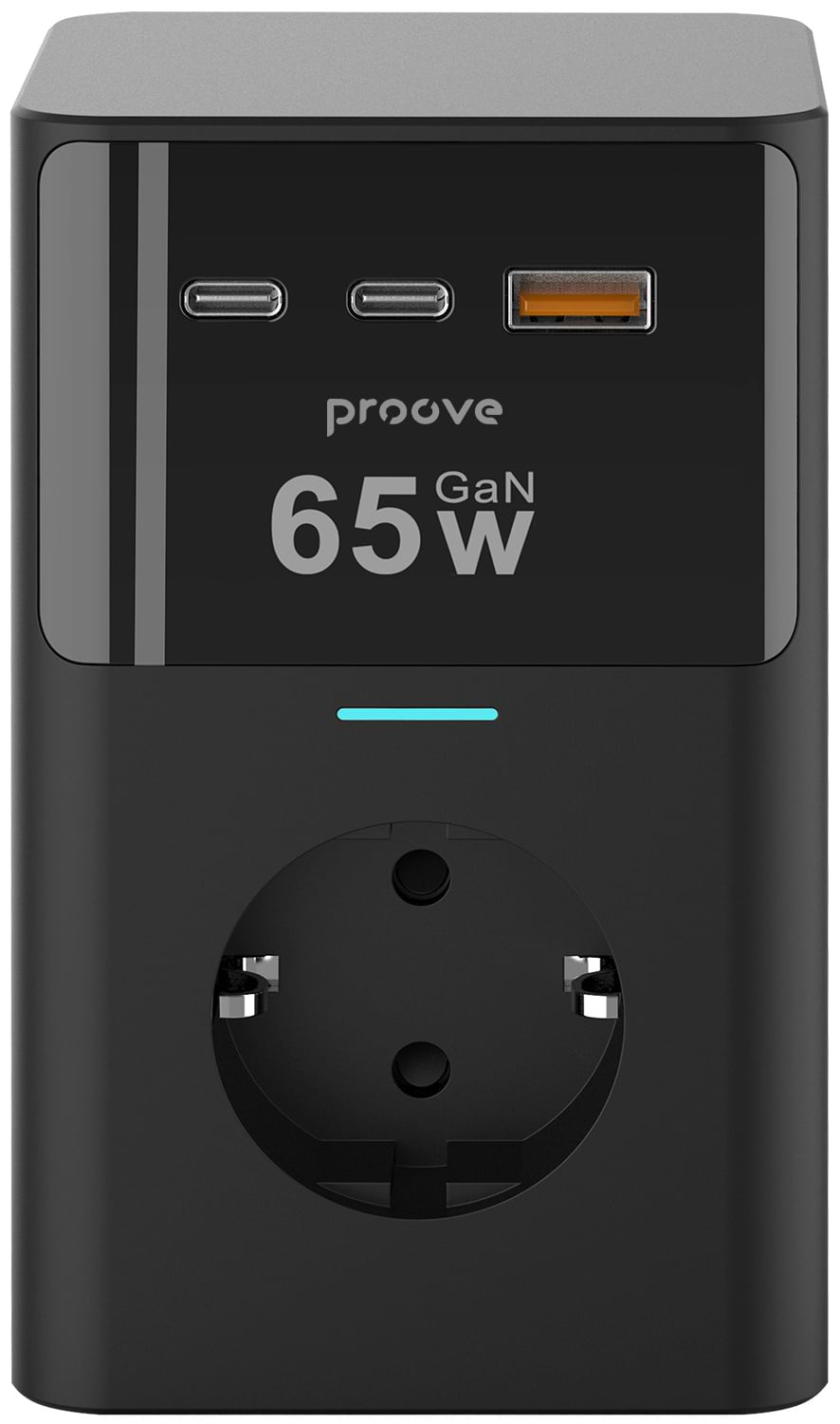 Мережевий зарядний пристрій Proove Power Cube 65W (3xAC + 2xType-C + 1xUSB) 1.5m black (PSPC36801201) - Фото 1