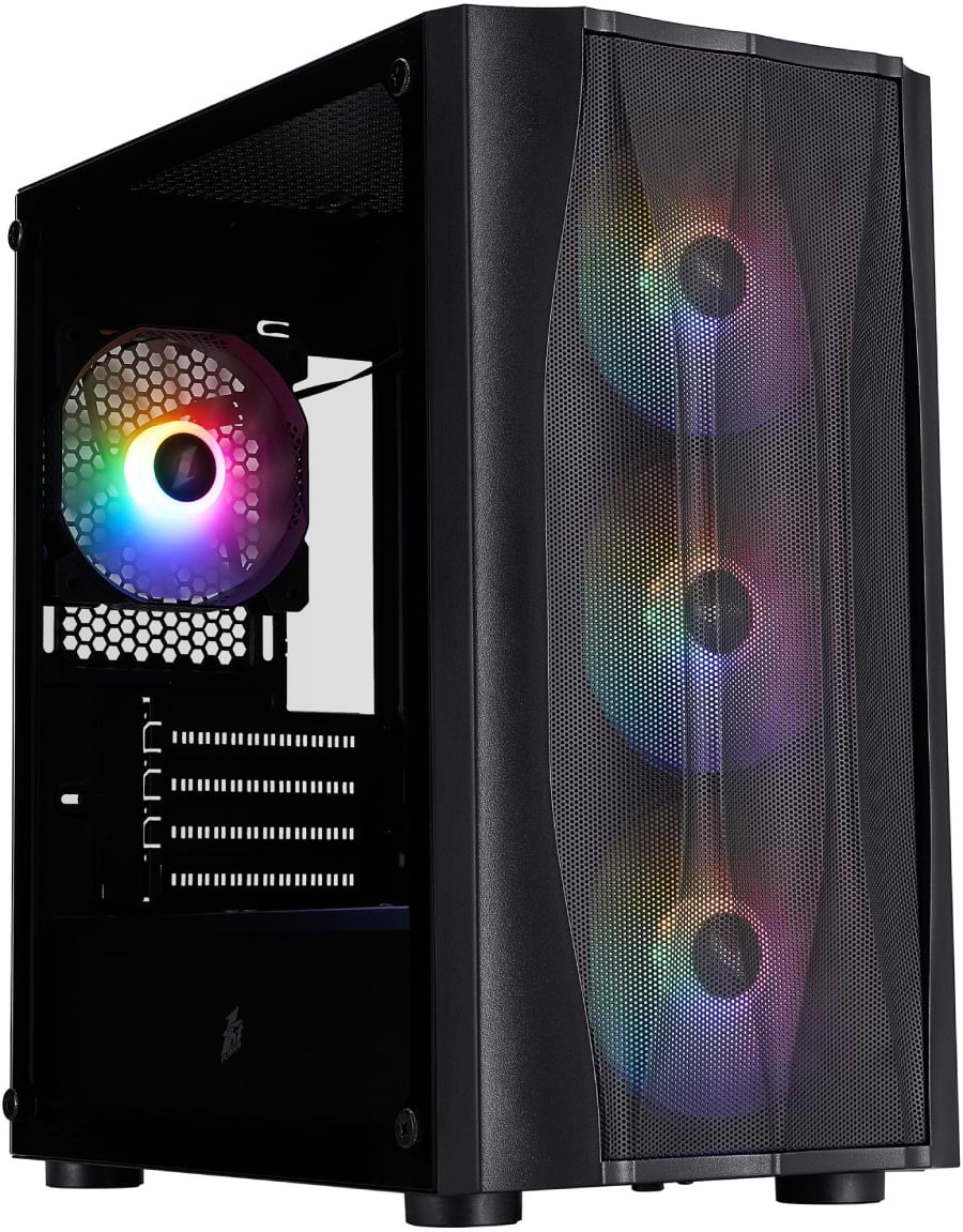 Корпус 1stPlayer X3-M-BK-4F1 Black без БЖ - Фото 1