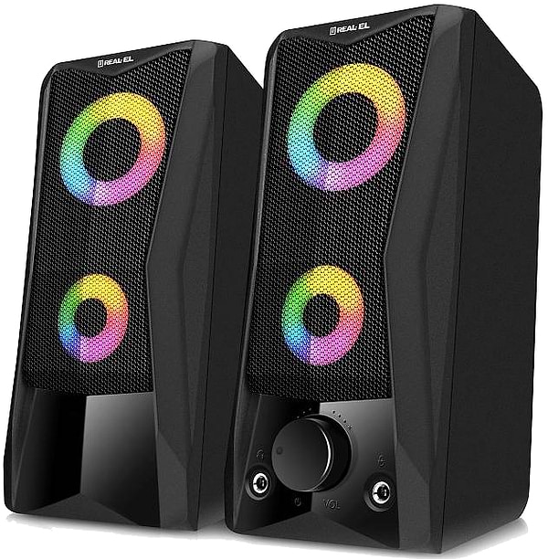 Фото - Компьютерная акустика компактная 2.0 REAL-EL S-107 Black (EL121100017)