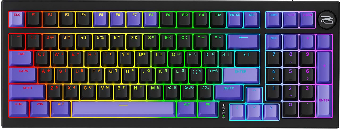 Клавіатура бездротова ігрова Proove Gaming Slicker Special Edition (Ukraine Layout) black/purple (WKSLSE022401) - Фото 1