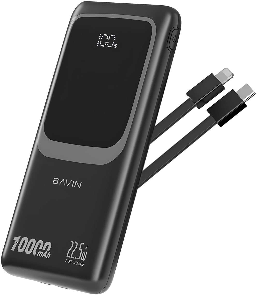 Батарея мобільна Bavin PC1029S 10000 mAh FAST CHARGING 22.5W Black (Y-PC1029S BK) - Фото 1