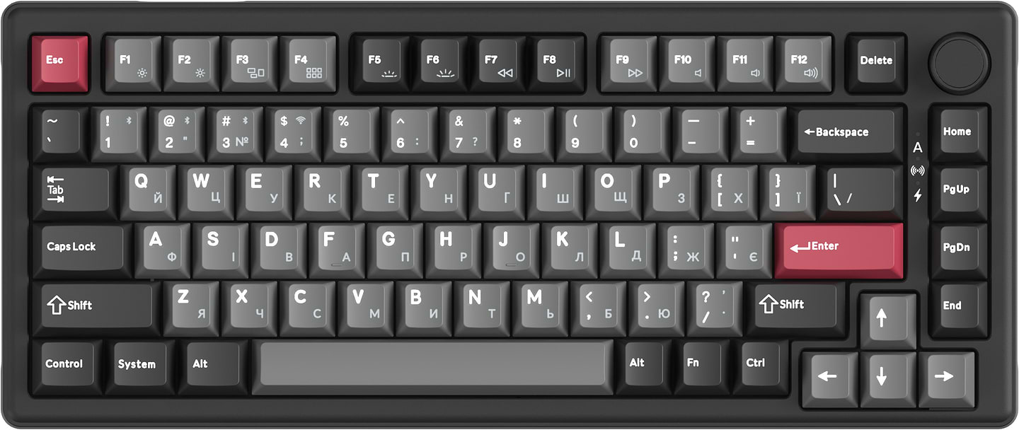 Клавиатура беспроводная игровая GamePro Asgard Yord Keychron Super Black (MK266BK) - Фото 1