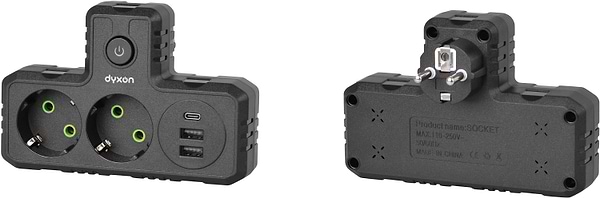 Фото - Разветвитель 220В Dyxon 2+3 USB-A + USB-C (PD) Power switch Black (DXN-MFP-23PD-PS-B)