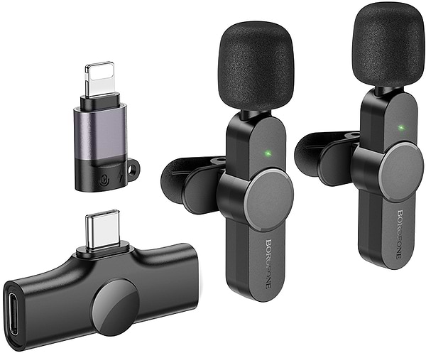 Фото - Мікрофон для смартфона BOROFONE BFK12 Trophy lavalier wireless digital microphone iP/Type-C Black (6941991106408) Фото - Мікрофон для смартфона BOROFONE BFK12 Trophy lavalier wireless digital microphone iP/Type-C Black (6941991106408)