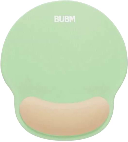 Коврик для мыши BUBM с подушкой под запястье Зеленый с бежевым круглый