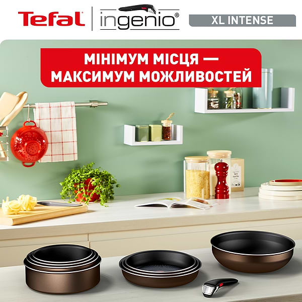 Фото - Набор посуды со съемной ручкой Tefal L1509473 Ingenio XL Intense 10 пр