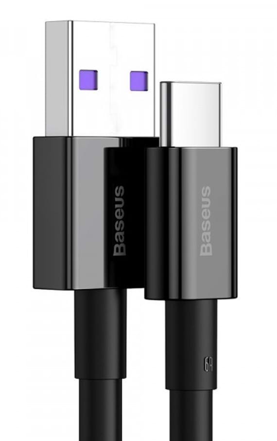 Фото - Перехідник Baseus Superior Fast Charging USB-USB-C 1m Black (CATYS-01)