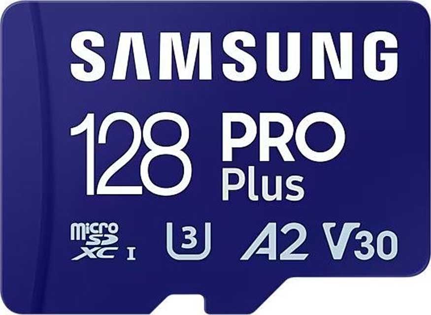 Фото - Карта памяти Samsung PRO Plus microSDXC 128GB UHS-I U3 V30 A2 + SD адаптер (MB-MD128SA/EU)