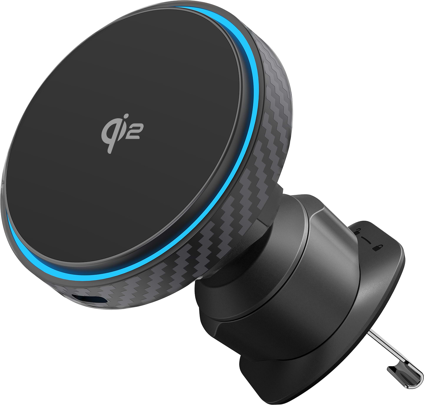 Автотримач з бездротовою зарядкою Proove Graphite Circle Qi2 15W Black (WHGC15010001)