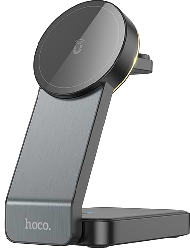 Бездротовий зарядний пристрій HOCO CQ3 3-in-1 Black (6942007602334)