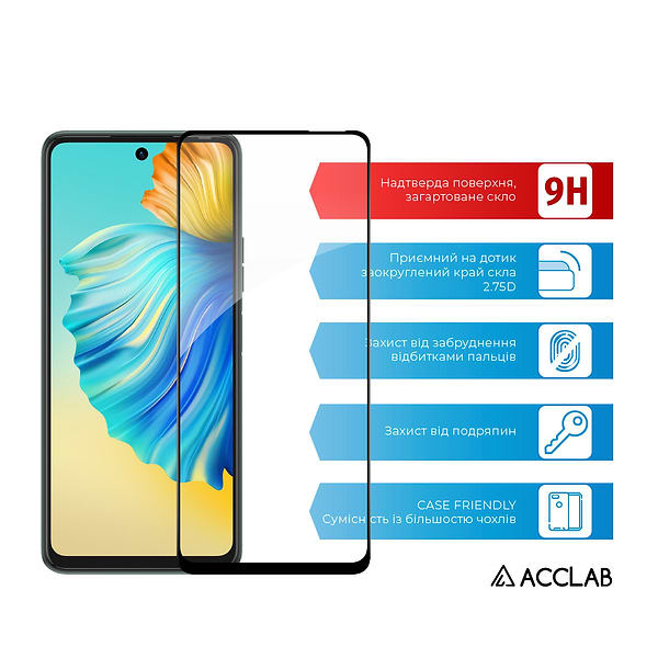 Фото - Захисне скло для смартфону ACCLAB Full Glue for Tecno Camon 17P (1283126516610)
