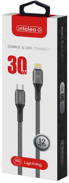 Фото - Кабель синхронізації даних Intaleo CBGPD30WTL1 USB-Lightning 1.2 м Grey (1283126518089)