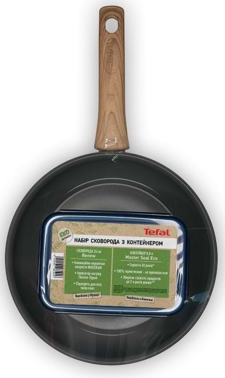 Фото - Сковорода универсальная Tefal C4250543_SET Renew 26 см+емкость для хранения  Master Seal Eco 0,8 л