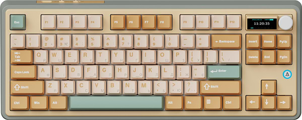 Фото - Клавіатура бездротова ігрова Ajazz AK870 Jasmine Switch (AK870-JS-YWG) Фото - Клавіатура бездротова ігрова Ajazz AK870 Jasmine Switch (AK870-JS-YWG)