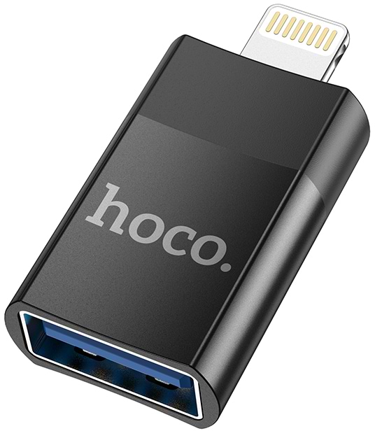 Перехідник HOCO UA17 iP Male to USB female USB2.0 adapter Black (6931474761989)
