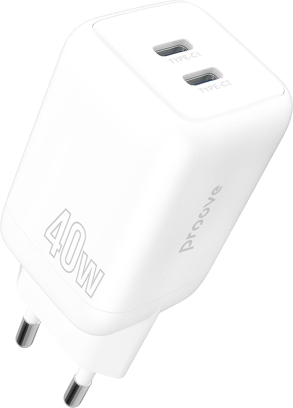 Фото - Мережевий зарядний пристрій Proove Silicone Power 40W (Type-C + Type-C) White
