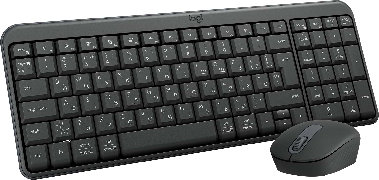 Клавиатура+мышь беспроводная Logitech MK250 Wireless Combo Graphite UKR (920-013823) - Фото 1