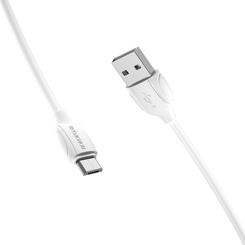 Кабель синхронізації даних BOROFONE BX19 USB to Micro 2.4A 1m White (6931474701787)
