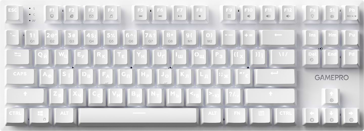 Купити Клавіатура дротова GamePro Genesis Joker Outemu Red Swithes USB White (MK124W) - Фото 1 Клавіатура дротова GamePro Genesis Joker Outemu Red Swithes USB White (MK124W) - Фото 1