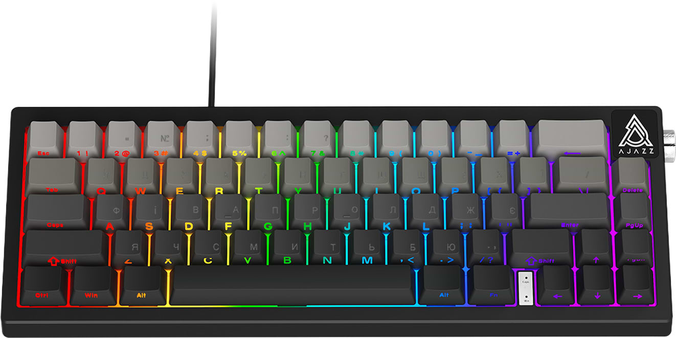 Клавіатура дротова ігрова Ajazz AK650 Day Dream switches Gradient Black Gray (AK650-DD-BG) - Фото 1