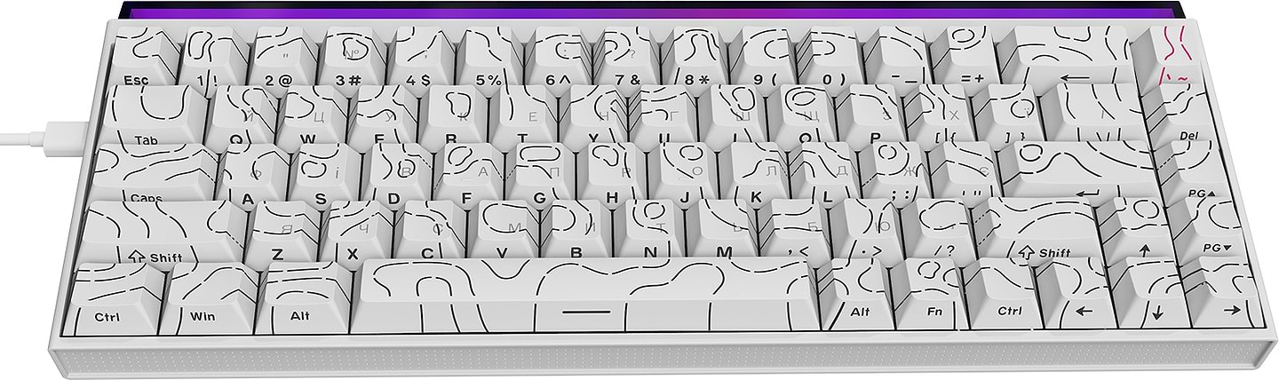 Клавиатура проводная игровая Ajazz NK68 Red switches Side contour White (NK68-R-S-W) - Фото 1