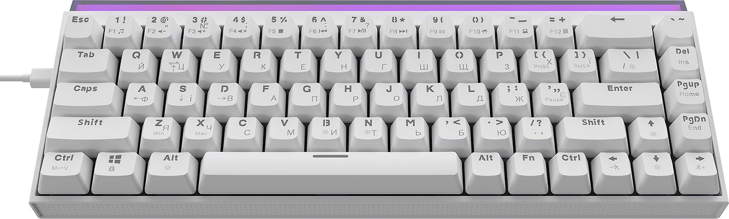 Купити Клавіатура дротова ігрова Ajazz NK68 Red switches White (NK68-R-W) - Фото 1 Клавіатура дротова ігрова Ajazz NK68 Red switches White (NK68-R-W) - Фото 1