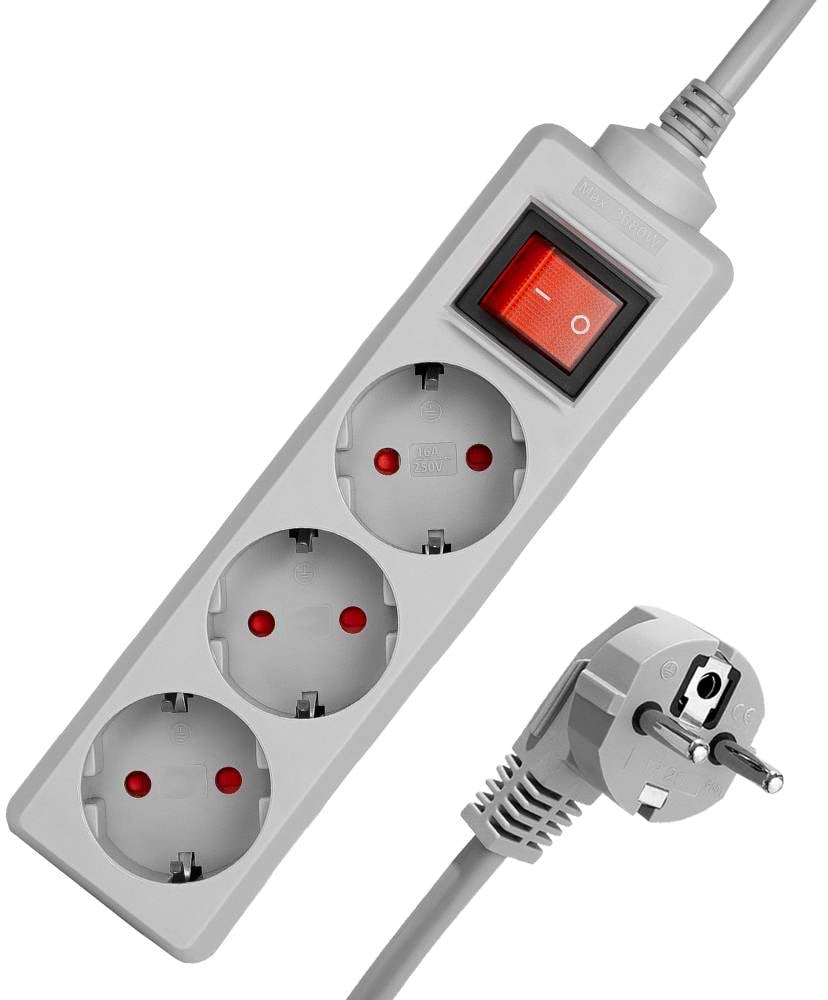 Удлинитель 220В Logan 3 розетки 1.8m (SFG3-1.8)