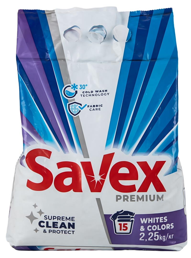 Пральний порошок SAVEX Whites Colors automat 2.25 кг (3800024047879)