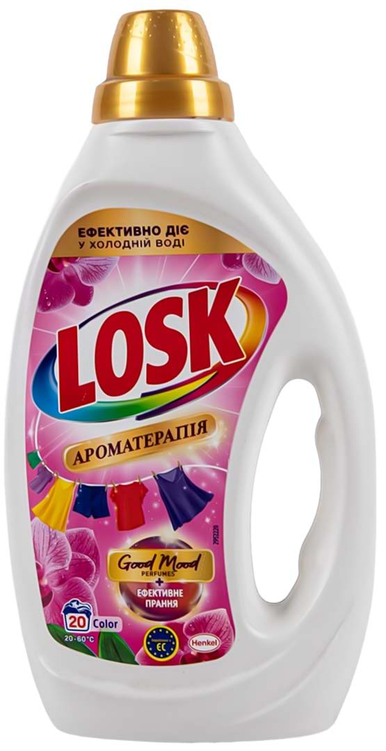Гель для прання Losk Ефірні масла та аромат Малазійської квітки 0.9л, 20 цикла