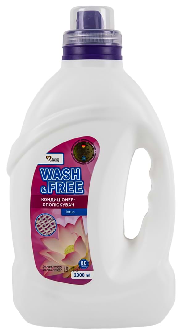 Фото - Ополіскувач для білизни WASH & FREE Концентрат Лотос 2 л Фото - Ополіскувач для білизни WASH & FREE Концентрат Лотос 2 л