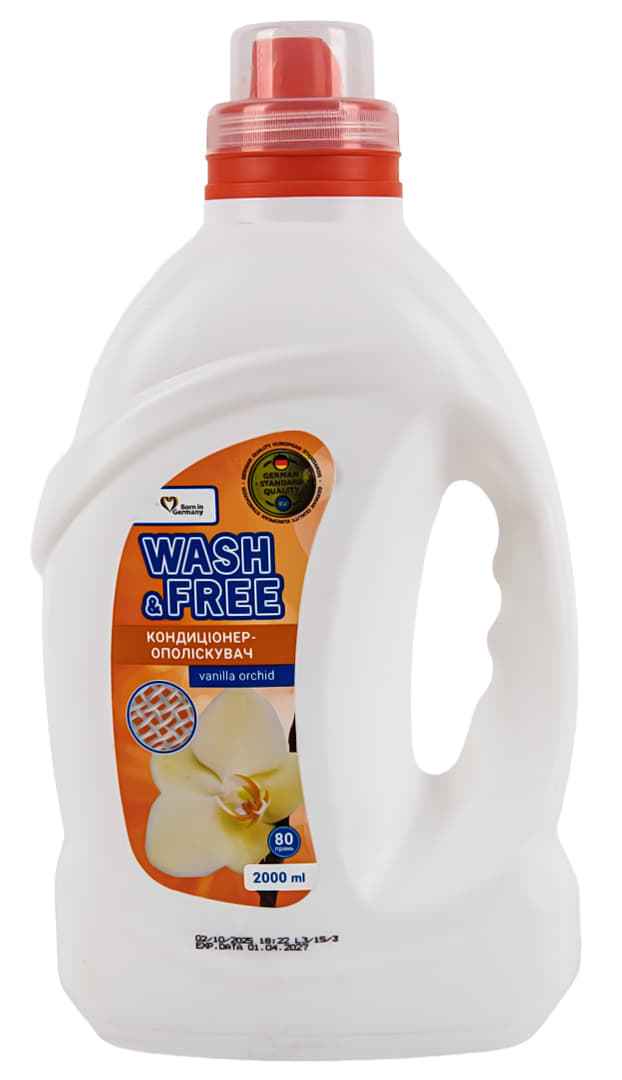 Ополіскувач для білизни WASH & FREE Концентрат Ванільна орхідея 2 л - Фото 1
