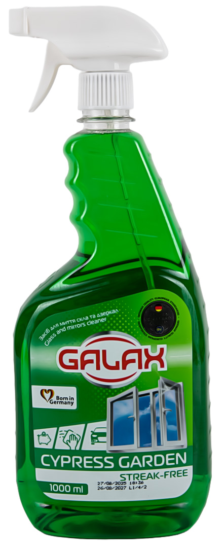 Купити Засіб для чищення скла GALAX Кипарисовий сад 1000мл - Фото 1 Засіб для чищення скла GALAX Кипарисовий сад 1000мл - Фото 1