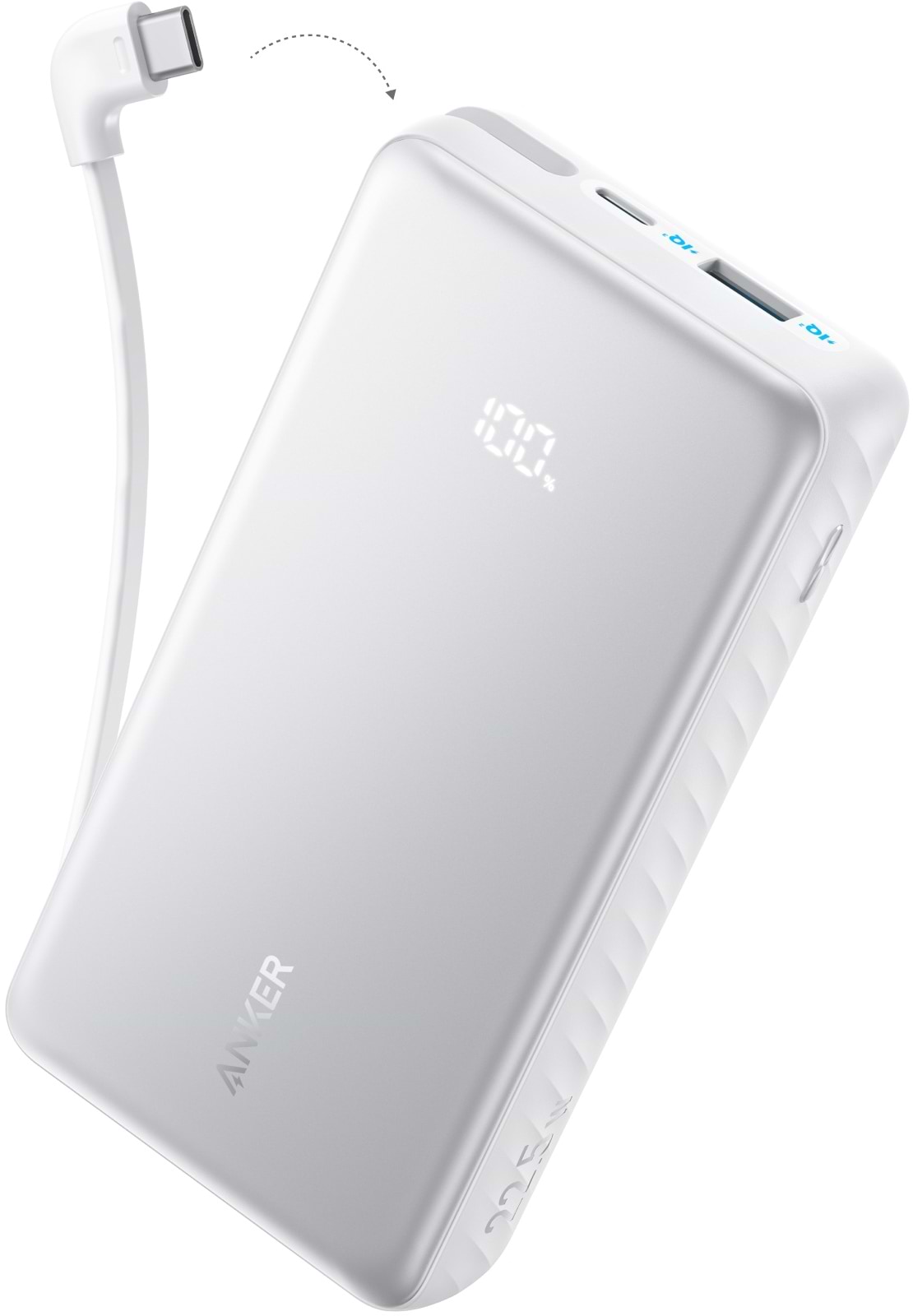 Батарея мобильная Anker 20000 mAh 22.5W Built-In USB-C Cable White (A110EH21)