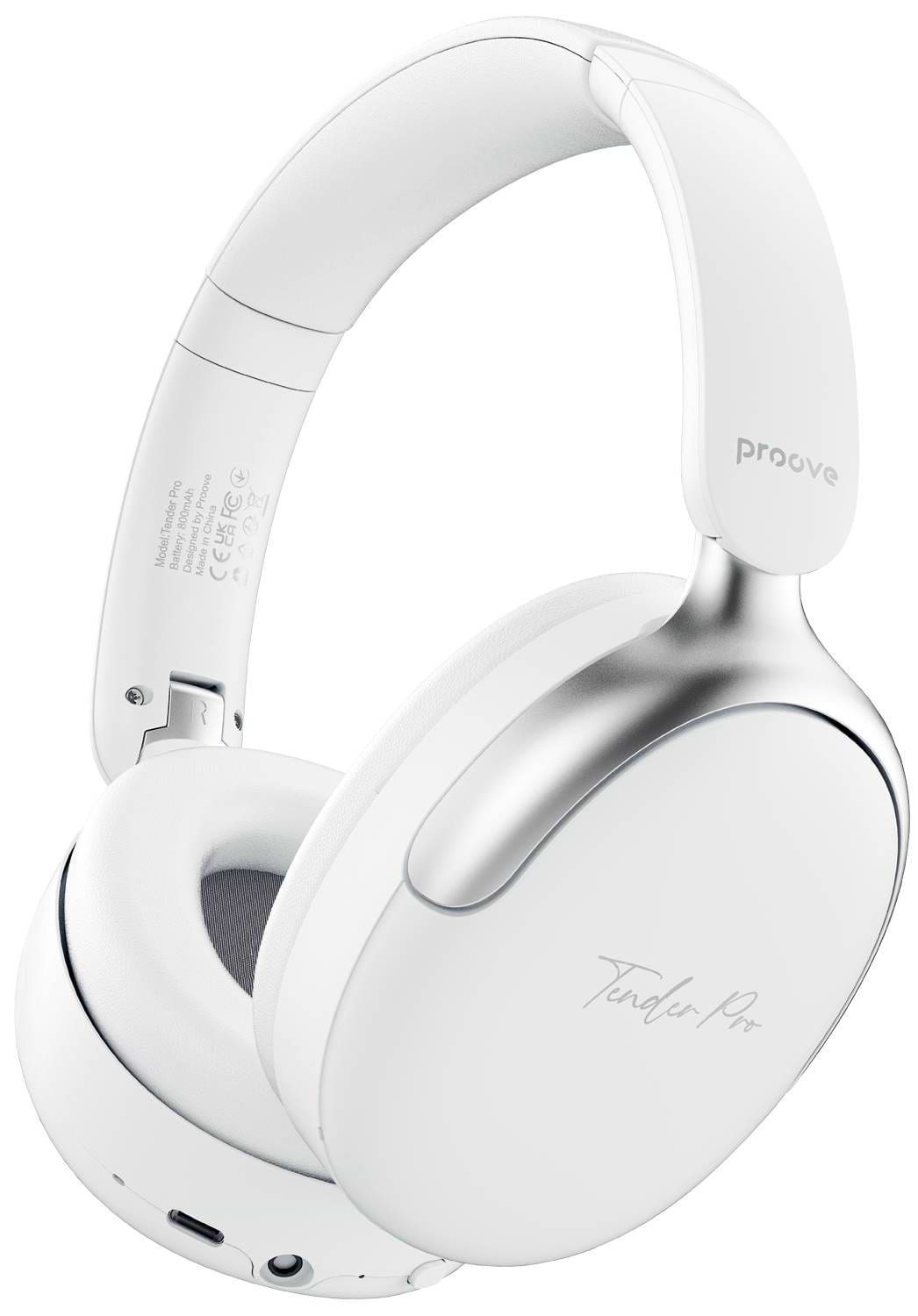 Наушники накладные беспроводные Proove Tender Pro with ANC (APP) white (HPTP0001AP02)