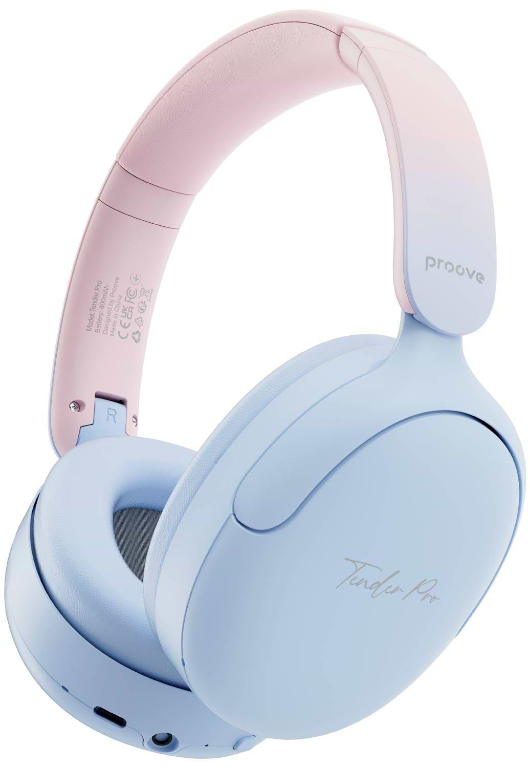 Навушники накладні бездротові Proove Tender Pro with ANC (APP) Blue/Pink (HPTP0001AP08)