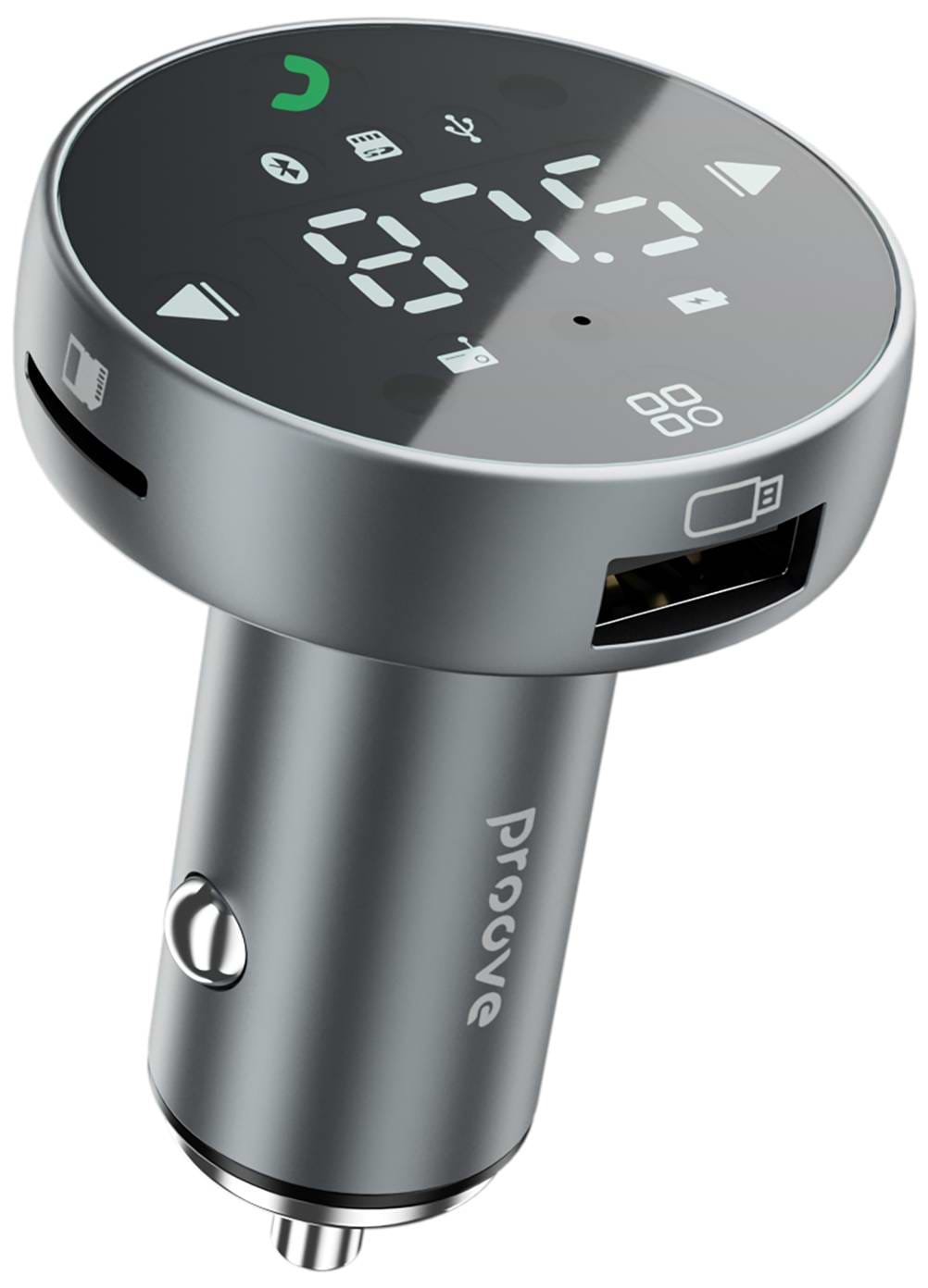 FM модулятор Proove FM Launcher Sound Sync 30W (PD+QC3.0) Type-C+USB