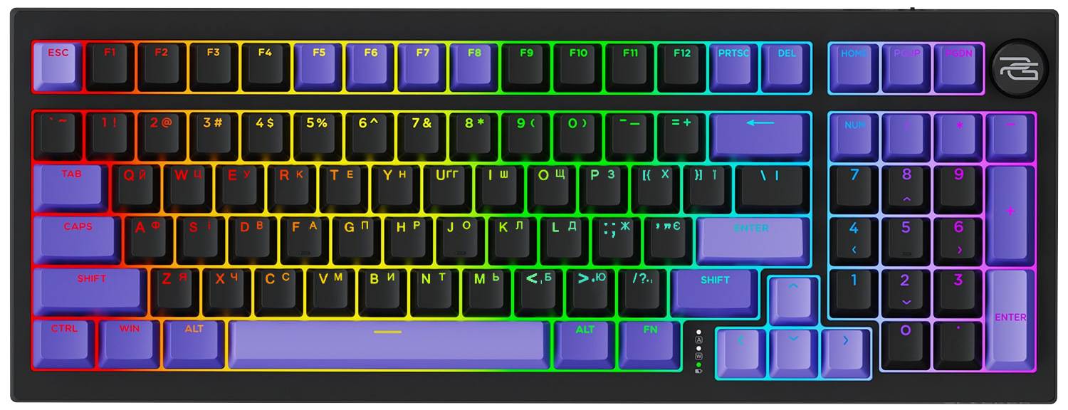 Клавиатура беспроводная игровая Proove Gaming Slicker Pro  (Ukraine Layout) Black/Purple (WKSLP0022416)